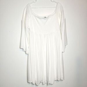 Torrid White Smocked Bell Sleeve Dress 2 2X